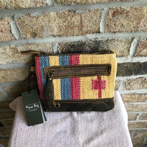 MYRA BAG MIDSUMMER CANVAS, RUG, LEATHER POUCH, S-3078, NWT